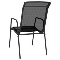 Vidaxl Garden Chairs 2 Pcs Steel And Textilene Black - thumbnail 8