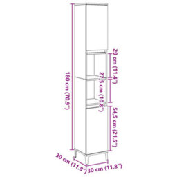 Vidaxl Bathroom Cabinet Concrete Grey 30X30X190 Cm Engineered Wood - thumbnail 3