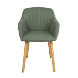 Luciano  Upholstered Armchair In Premium Textured Linen Green - thumbnail 3