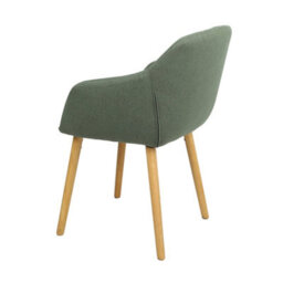 Luciano  Upholstered Armchair In Premium Textured Linen Green - thumbnail 6