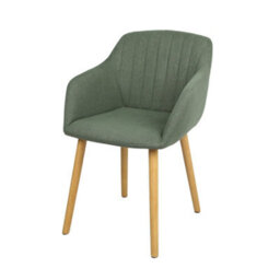 Luciano  Upholstered Armchair In Premium Textured Linen Green - thumbnail 4