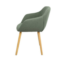 Luciano  Upholstered Armchair In Premium Textured Linen Green - thumbnail 5
