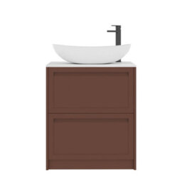 Royal Bathrooms Royal Bathroom Elmore 700mm Terracotta Clay Freestanding Countertop Bathroom Vanity Unit 2 Drawer With Cesar Basin - thumbnail 7