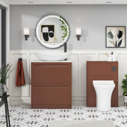 Royal Bathrooms Royal Bathroom Elmore 700mm Terracotta Clay Freestanding Countertop Bathroom Vanity Unit 2 Drawer With Cesar Basin - thumbnail 5