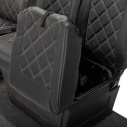 Uk Custom Covers Iveco Daily 2014-2022 Black Front Leatherette Seat Covers - Double Diamond Bentley Stitch - thumbnail 6