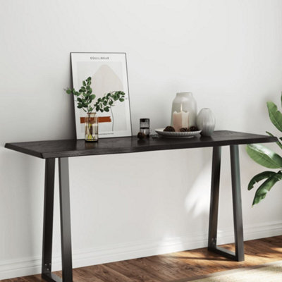 Berkfield Table Top Dark Brown 160X60X(2-4) Cm Treated Solid Wood Live Edge - image 1