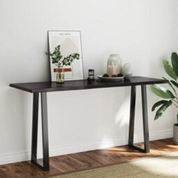 Berkfield Table Top Dark Brown 160X60X(2-4) Cm Treated Solid Wood Live Edge - thumbnail 3