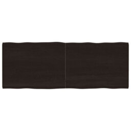 Berkfield Table Top Dark Brown 160X60X(2-4) Cm Treated Solid Wood Live Edge - thumbnail 2