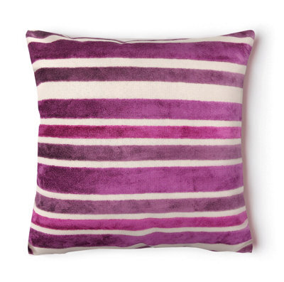 Intimates Modern Colours Cotton Mix Cushion, Zip Closure, Machine Washable - Aubergine