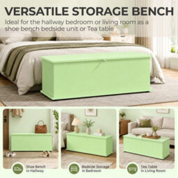 114L Storage Chest, Storage Box With Flip-Top Lid For Entryway, Green - thumbnail 3