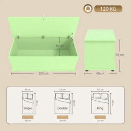 114L Storage Chest, Storage Box With Flip-Top Lid For Entryway, Green - thumbnail 2