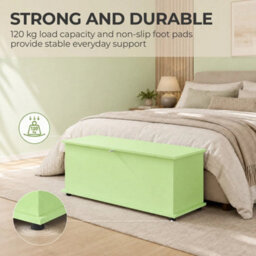 114L Storage Chest, Storage Box With Flip-Top Lid For Entryway, Green - thumbnail 4