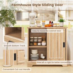 Gainoom Farmhouse Oak Sideboard Buffet Cabinet Kitchen Storage Cabinet - thumbnail 9