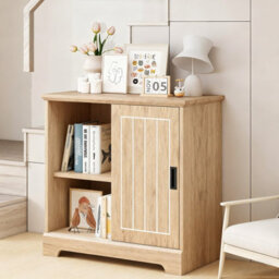 Gainoom Farmhouse Oak Sideboard Buffet Cabinet Kitchen Storage Cabinet - thumbnail 5