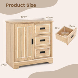 Gainoom Farmhouse Oak Sideboard Buffet Cabinet Kitchen Storage Cabinet - thumbnail 2