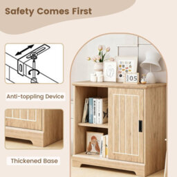 Gainoom Farmhouse Oak Sideboard Buffet Cabinet Kitchen Storage Cabinet - thumbnail 7