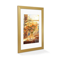 Ak Frames Gold A4 Frame With 9X6 Mount And Perspex Front - thumbnail 2