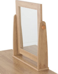 Seconique Seville 3 Drawer Dressing Table Set White High Gloss/light Oak Effect Veneer - thumbnail 7