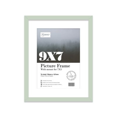 "9X7"" Mint Green Frame With Mount For 7X5"" Pictures 20mm Slim Edge Portrait And Landscape Display With Wall Hooks And Kickstand" - image 1