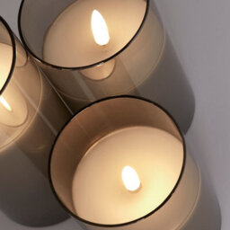 Lighting Collection Haining Smoke Glass Set Of 3 Led Candles - thumbnail 3