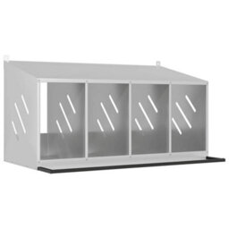 Vidaxl Chicken Nesting Box With 4 Compartments Galvanized Silver Metal - thumbnail 2