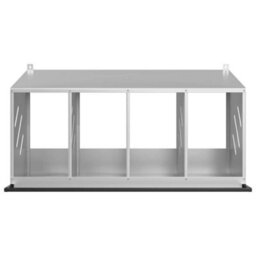 Vidaxl Chicken Nesting Box With 4 Compartments Galvanized Silver Metal - thumbnail 5
