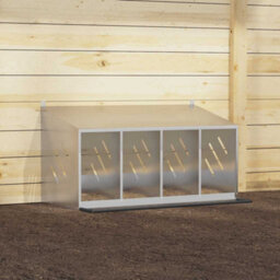 Vidaxl Chicken Nesting Box With 4 Compartments Galvanized Silver Metal - thumbnail 4