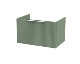 Hudson Reed Fluted Wall Hung 1-Drawer Vanity Unit, Elegant Modern Vanity Unit In Bathroom With Finger Pull Handle Design