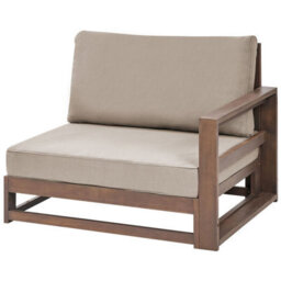 Beliani Garden Corner Sofa With Table 5 Seater Timor Modular Certified Acacia Wood Dark Brown - thumbnail 8