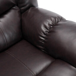 More4Homes Seattle Manual High Back Bonded Leather Recliner 3 Seater Sofa (Brown) - thumbnail 5