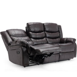 More4Homes Seattle Manual High Back Bonded Leather Recliner 3 Seater Sofa (Brown) - thumbnail 3