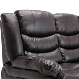 More4Homes Seattle Manual High Back Bonded Leather Recliner 3 Seater Sofa (Brown) - thumbnail 6
