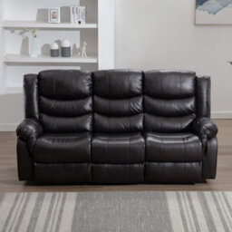 More4Homes Seattle Manual High Back Bonded Leather Recliner 3 Seater Sofa (Brown) - thumbnail 8