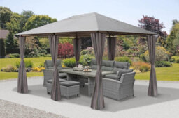 Garden Store Direct Gsd 3M X 4M Large Grey Lilly Gazebo With Side Curtains - thumbnail 2