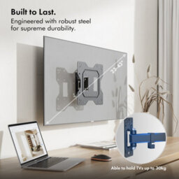 "Vonhaus Tv Wall Bracket For 23-43"" Screens, Articulating Tv Bracket, Wall Mount With Full Tilt Swivel & Extension, 35Kg Capacity" - thumbnail 2