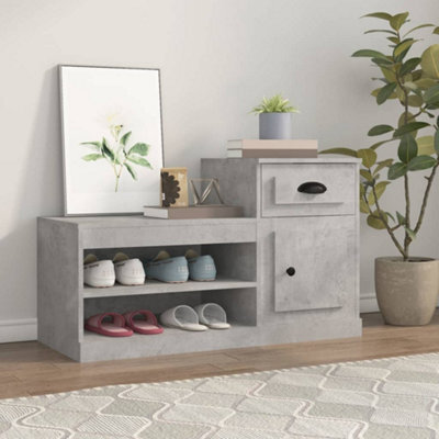 Berkfield Shoe Cabinet Concrete Grey 100X42X60 Cm Engineered Wood - image 1
