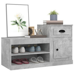Berkfield Shoe Cabinet Concrete Grey 100X42X60 Cm Engineered Wood - thumbnail 4