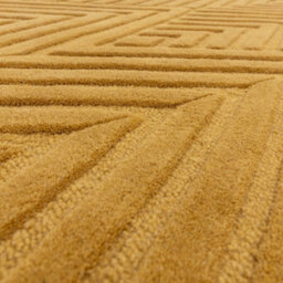 Gold Orange Yellow Modern Geometric Wool 10-14mm Pile Stain-Resistant Rug For Living Room, & Dining Room-120Cm X 170Cm - thumbnail 2