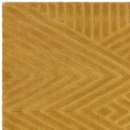 Gold Orange Yellow Modern Geometric Wool 10-14mm Pile Stain-Resistant Rug For Living Room, & Dining Room-120Cm X 170Cm - thumbnail 3