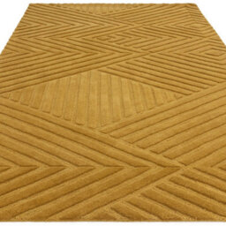 Gold Orange Yellow Modern Geometric Wool 10-14mm Pile Stain-Resistant Rug For Living Room, & Dining Room-120Cm X 170Cm - thumbnail 4