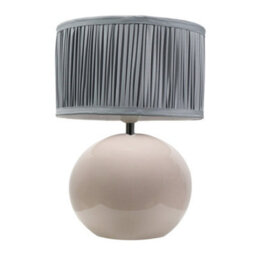 Valuelights Bosco Stone Ceramic Table Lamp With Ruched Pleated Powder Blue Fabric Drum Lamp Shade And Led Bulb - thumbnail 2