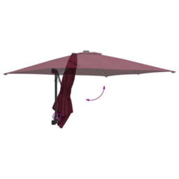 Berkfield Wall-Mounted Garden Parasol Bordeaux Red 247 Cm - thumbnail 8