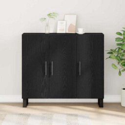 Berkfield Sideboard With 3 Doors Black Oak 90X34X80 Cm Engineered Wood - thumbnail 4