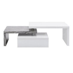 Furniture in Fashion Design Rotating White Gloss Coffee Table In Melange Marble Effect - thumbnail 7
