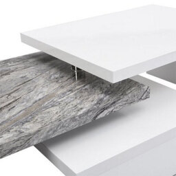 Furniture in Fashion Design Rotating White Gloss Coffee Table In Melange Marble Effect - thumbnail 9