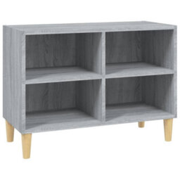 Berkfield Sturdy Tv Cabinet With Solid Wood Legs Grey Sonoma 69.5X30X50 Cm - thumbnail 1