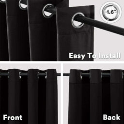 Imperial Rooms Blackout Curtain-Thermal Ready Made Eyelet Curtain (2 Panel) For Living Room Curtain Black, (W)2.28Mx(L)1.83M - thumbnail 5