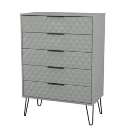 Anzio Matt Dusk Grey 5 Drawer Chest (H)1067mm (W)765mm (D)395mm - thumbnail 3