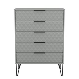 Anzio Matt Dusk Grey 5 Drawer Chest (H)1067mm (W)765mm (D)395mm - thumbnail 2