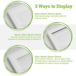 "Nicola Spring 5 X 7"" Photo Frames - Black/white Mount - 3D Picture Frame Box Portrait Display Case (20 X 15.5Cm) Set Of 2" - thumbnail 3
